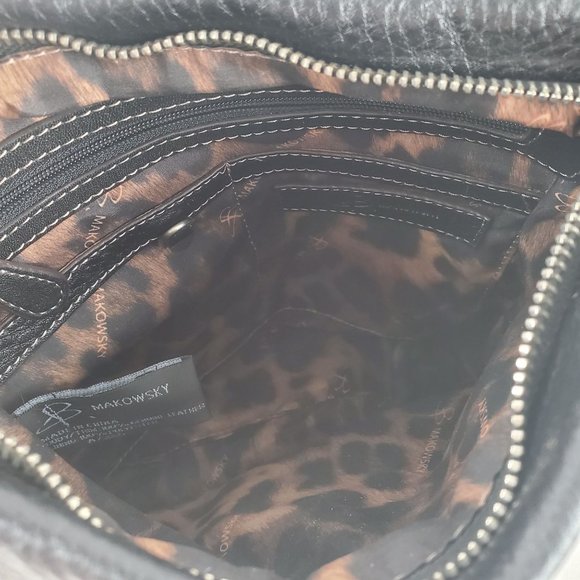 B Makowsky Soft Leather Tote: Black Crossbody Shoulder Bag - Picture 6 of 7